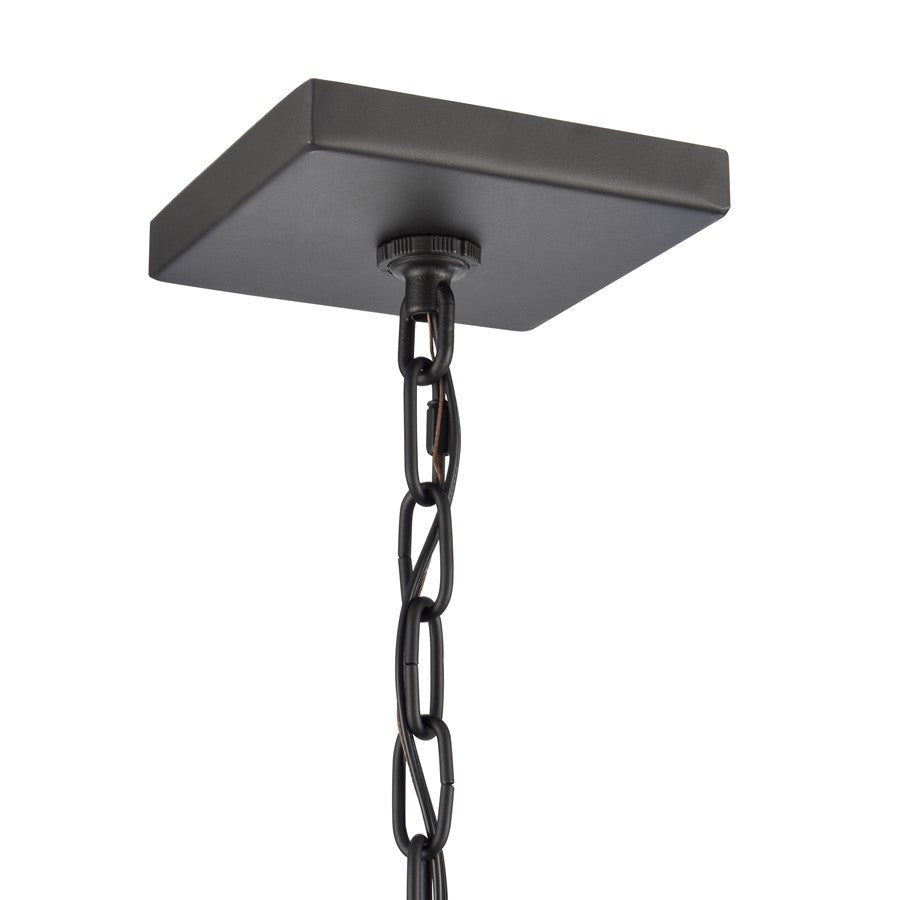 Atlas Lighting Gladwyn 8in 3-Light Outdoor Pendant | Transitional Matte Black and Clear Glass | Covered Porch & Entryway | Model OL11031-BK