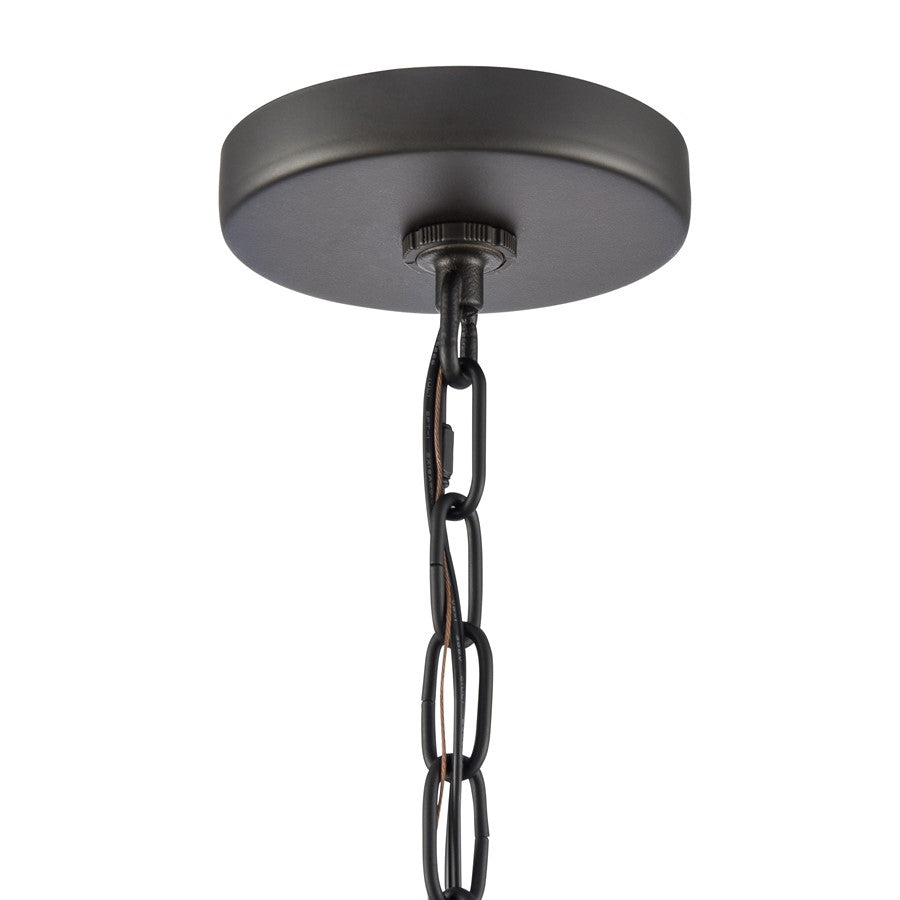 Atlas Lighting Hopkins 7in 1-Light Outdoor Pendant | Transitional Charcoal Black and Clear Glass | Covered Porch & Entryway | Model OL11032-BK
