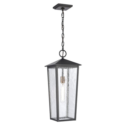 Atlas Lighting Marquis 9in 1-Light Outdoor Pendant | Transitional Matte Black and Chemical OZ with Clear Glass | Covered Porch | Model OL11036-BK