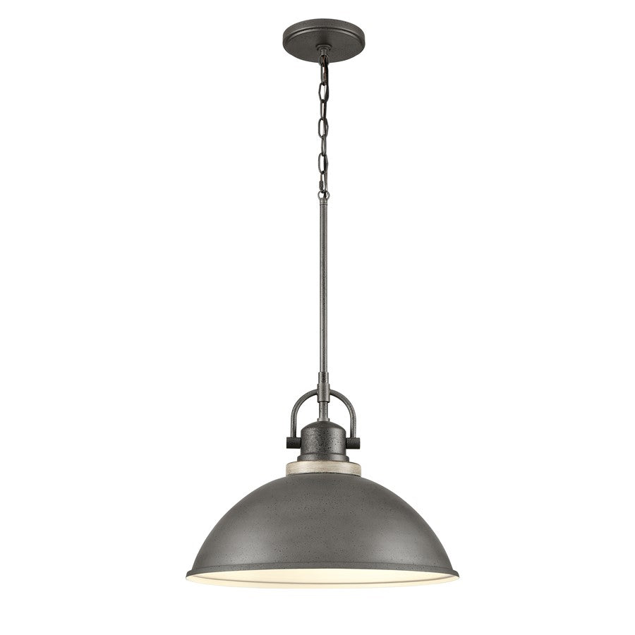 Atlas Lighting North Shore 18in 1-Light Outdoor Pendant | Industrial Iron and Palisade Gray Metal | Covered Patio & Entryway | Model OL11039-GY