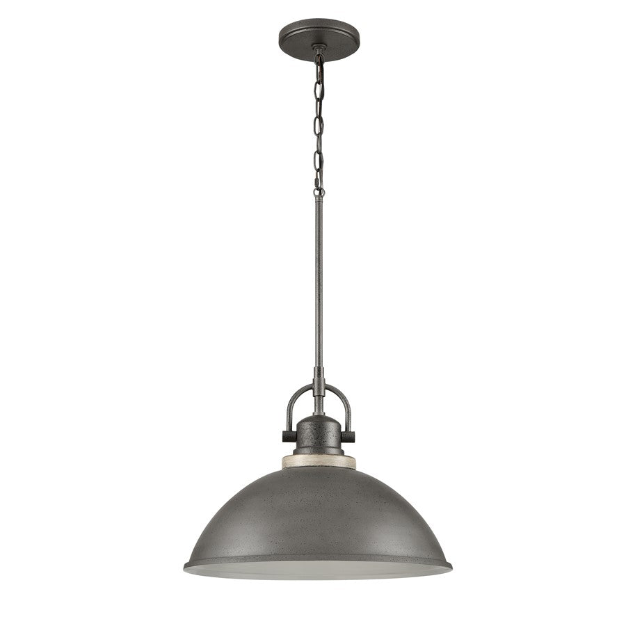 Atlas Lighting North Shore 18in 1-Light Outdoor Pendant | Industrial Iron and Palisade Gray Metal | Covered Patio & Entryway | Model OL11039-GY