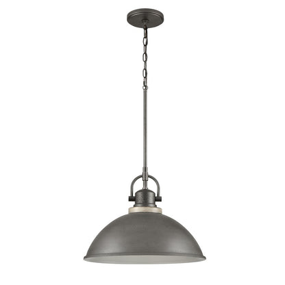 Atlas Lighting North Shore 18in 1-Light Outdoor Pendant | Industrial Iron and Palisade Gray Metal | Covered Patio & Entryway | Model OL11039-GY