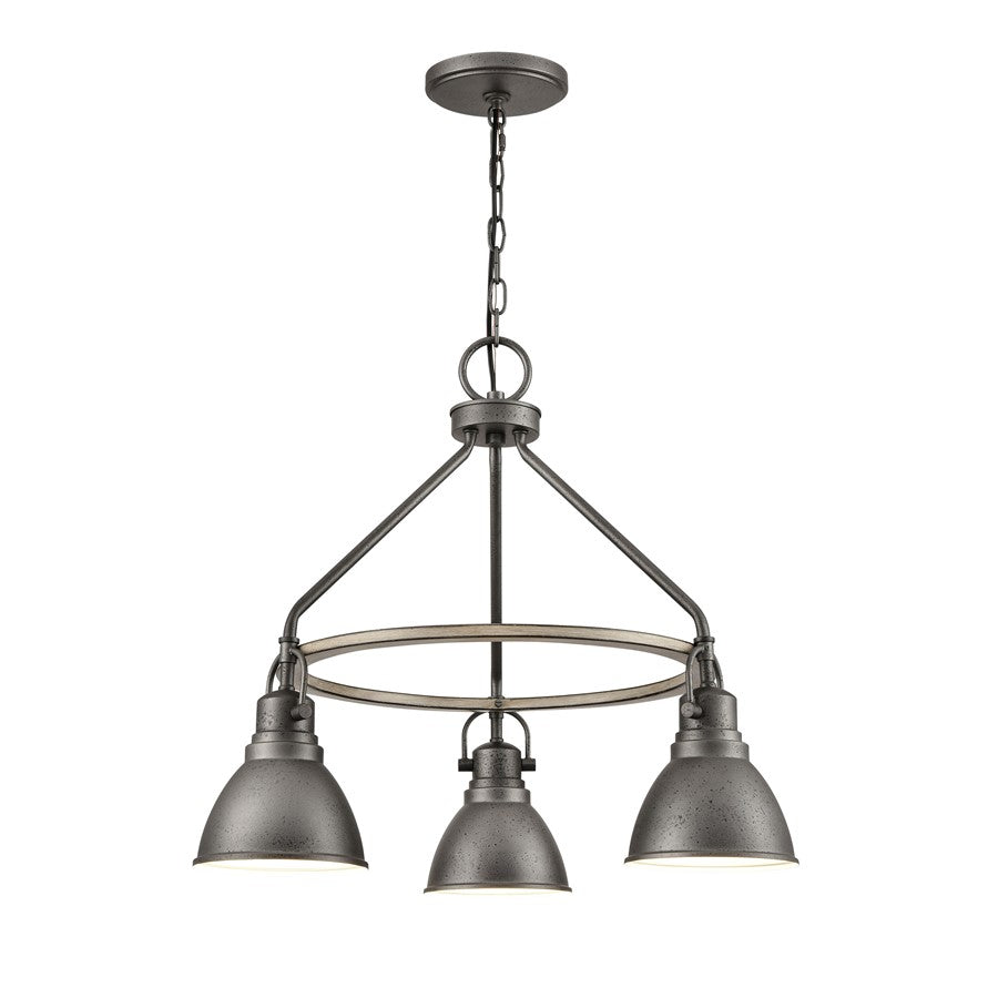 Atlas Lighting North Shore 24in 3-Light Outdoor Pendant | Industrial Iron and Palisade Gray Metal | Covered Patio & Dining Room | Model OL11040-GY