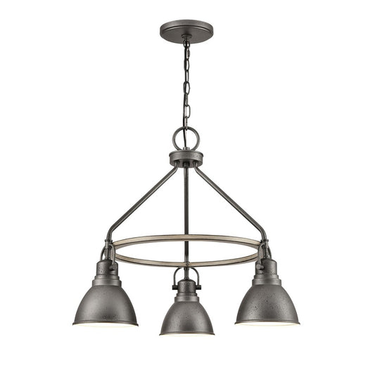 Atlas Lighting North Shore 24in 3-Light Outdoor Pendant | Industrial Iron and Palisade Gray Metal | Covered Patio & Dining Room | Model OL11040-GY