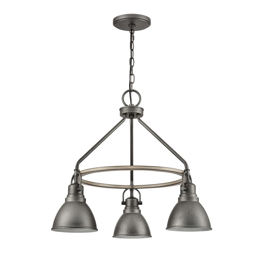 Atlas Lighting North Shore 24in 3-Light Outdoor Pendant | Industrial Iron and Palisade Gray Metal | Covered Patio & Dining Room | Model OL11040-GY