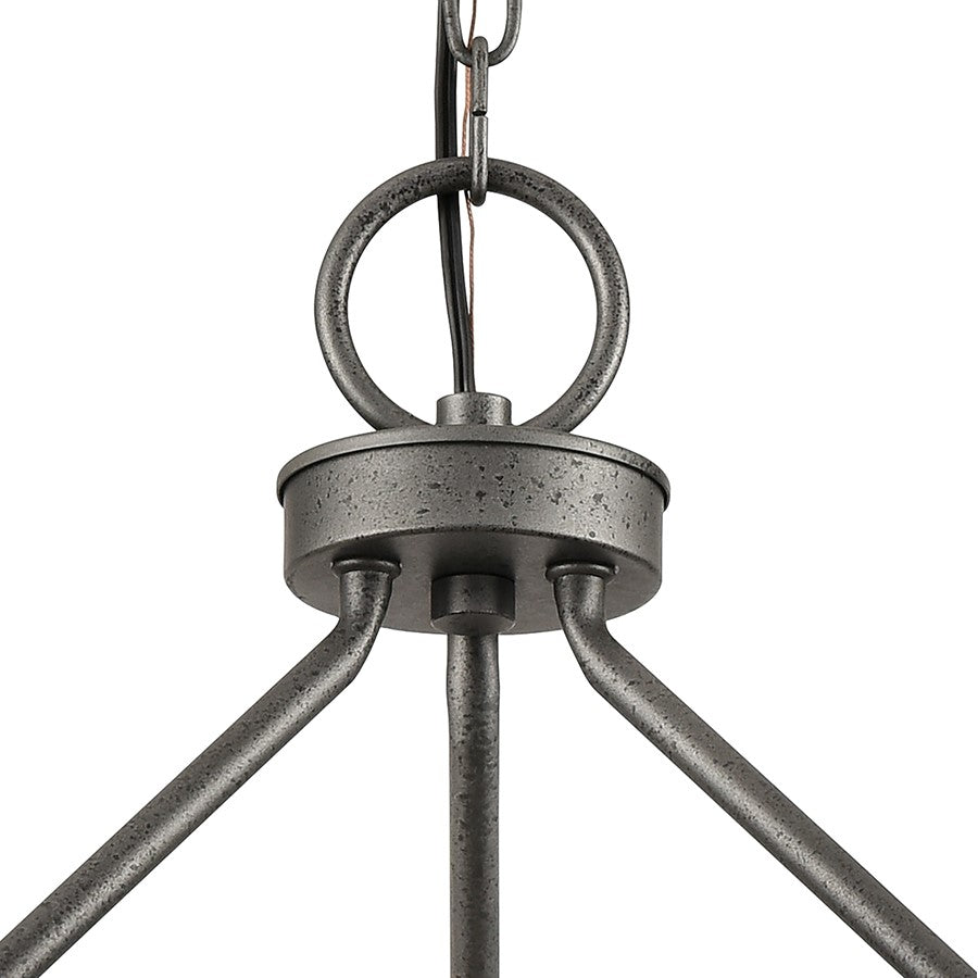 Atlas Lighting North Shore 24in 3-Light Outdoor Pendant | Industrial Iron and Palisade Gray Metal | Covered Patio & Dining Room | Model OL11040-GY