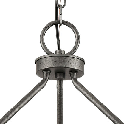 Atlas Lighting North Shore 24in 3-Light Outdoor Pendant | Industrial Iron and Palisade Gray Metal | Covered Patio & Dining Room | Model OL11040-GY