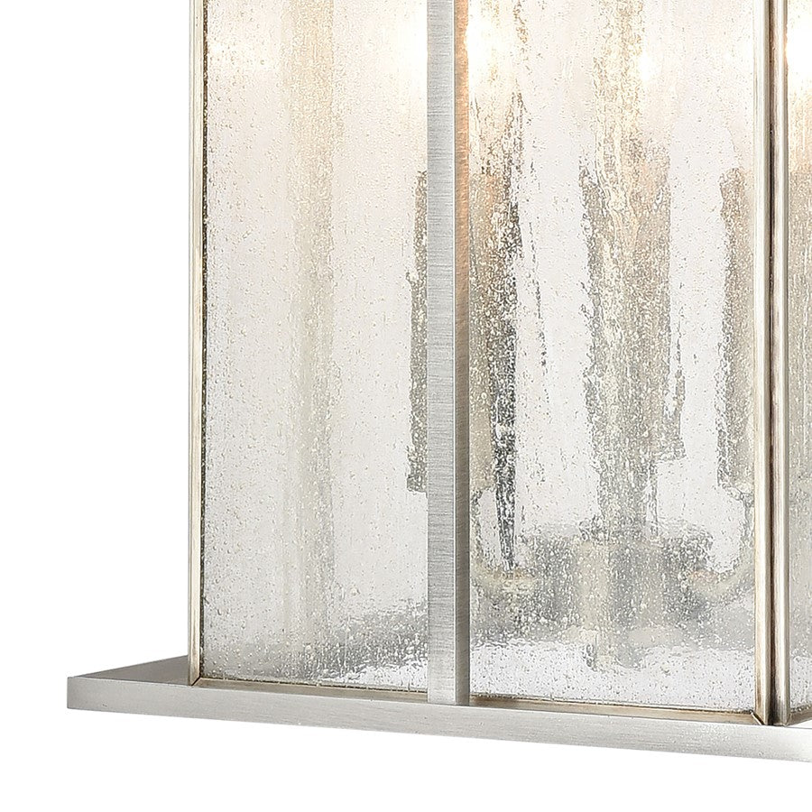 Atlas Lighting Oak Park 9in 3-Light Outdoor Pendant | Transitional Antique Brushed Aluminum and Clear Seeded Glass | Covered Porch | Model OL11041-SV