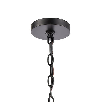 Atlas Lighting Radnor 8in 1-Light Outdoor Pendant | Transitional Matte Black and Clear Seeded Glass | Covered Porch & Entryway | Model OL11042-BK