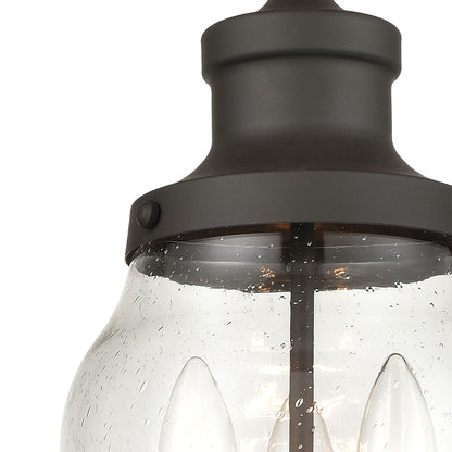 Atlas Lighting Renford 8in 3-Light Outdoor Pendant | Traditional Architectural Bronze and Clear Seeded Glass | Covered Porch | Model OL11043-BZ
