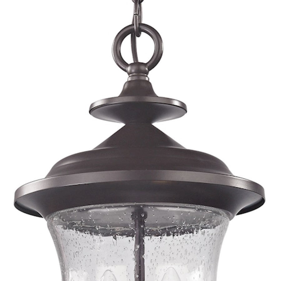 Atlas Lighting Trinity 9in 2-Light Outdoor Pendant | Traditional Oil Rubbed Bronze and Clear Seeded Glass | Covered Patio | Model OL11048-BZ