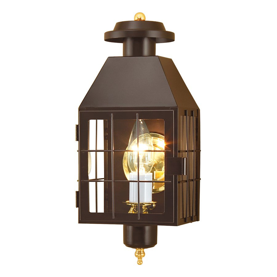 Atlas Lighting American Heritage 16.5in 1-Light Outdoor Sconce | Traditional Bronze Lantern | Entryway & Covered Patio | Model OL11060-BZ