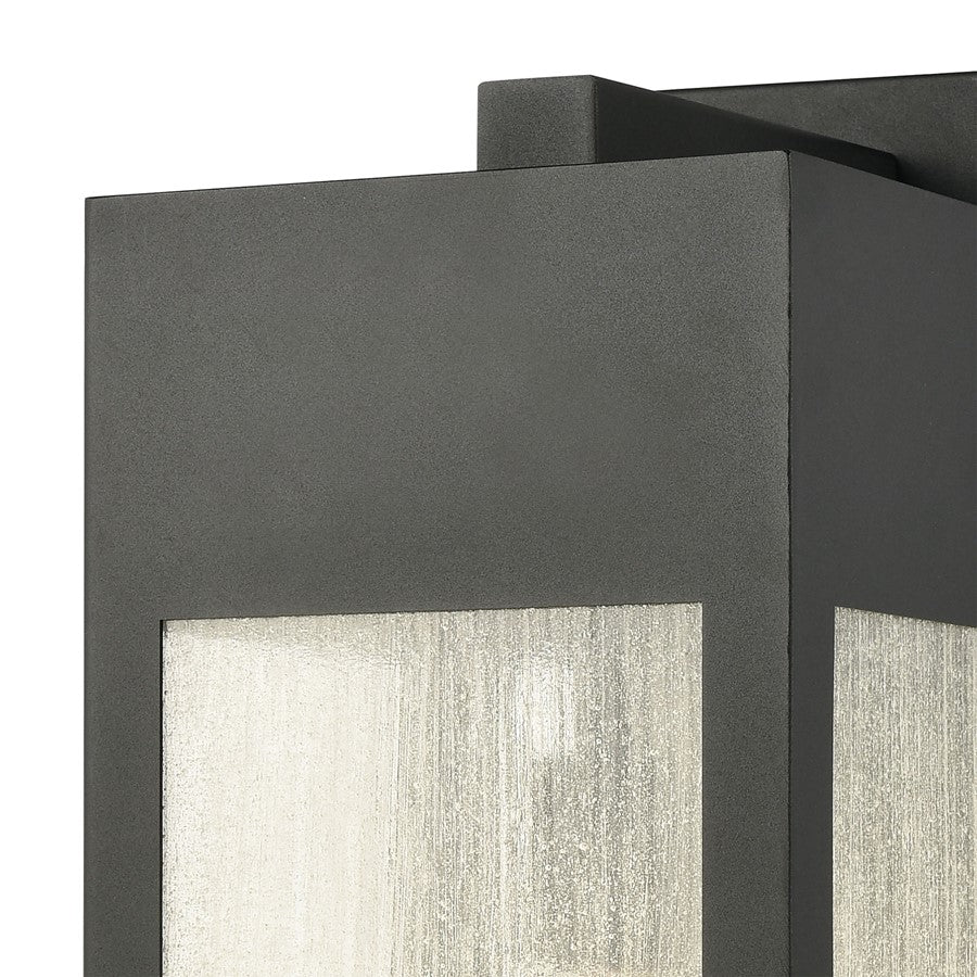 Atlas Lighting Angus 20in 1-Light Outdoor Sconce | Transitional Charcoal and Clear Seeded Glass | Entryway & Covered Patio | Model OL11062-BK