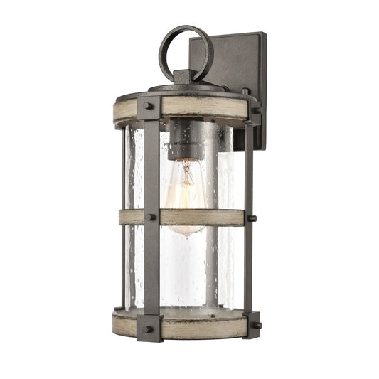 Atlas Lighting Annenberg 16in 1-Light Outdoor Sconce | Transitional Anvil Iron and Distressed Gray | Entryway & Covered Patio | Model OL11063-GY