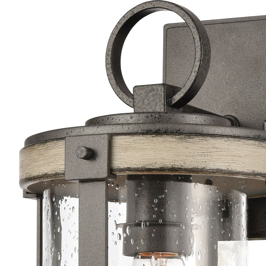 Atlas Lighting Annenberg 16in 1-Light Outdoor Sconce | Transitional Anvil Iron and Distressed Gray | Entryway & Covered Patio | Model OL11063-GY