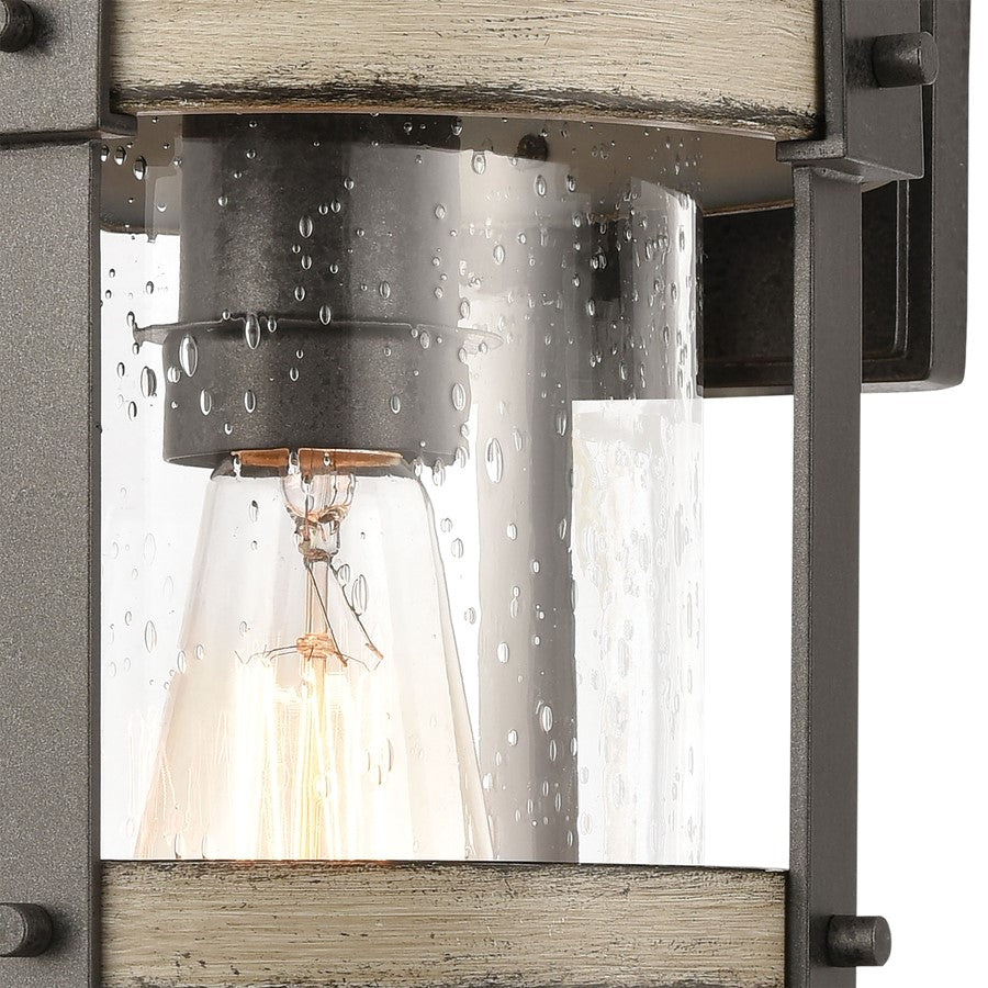 Atlas Lighting Annenberg 16in 1-Light Outdoor Sconce | Transitional Anvil Iron and Distressed Gray | Entryway & Covered Patio | Model OL11063-GY