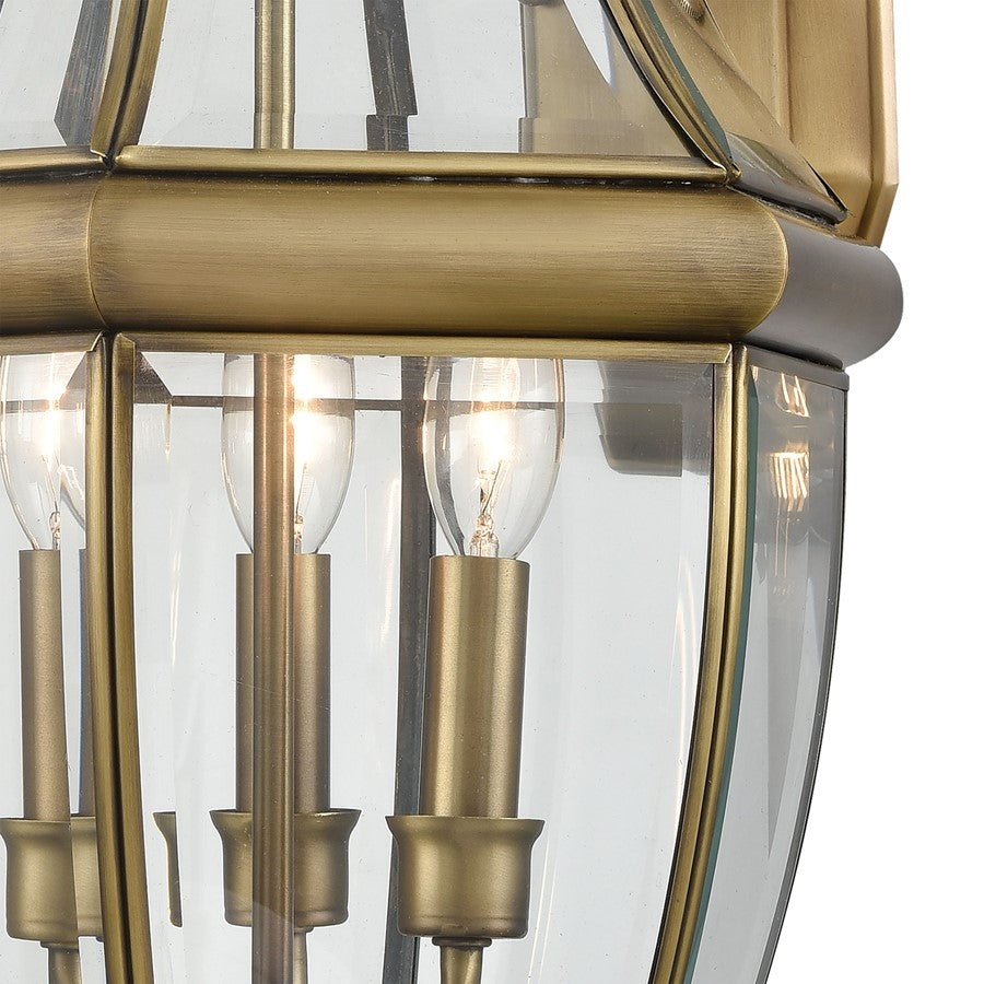 Atlas Lighting Ashford 13in 3-Light Outdoor Sconce | Traditional Antique Brass and Clear Glass | Entryway & Covered Patio | Model OL11065-BS