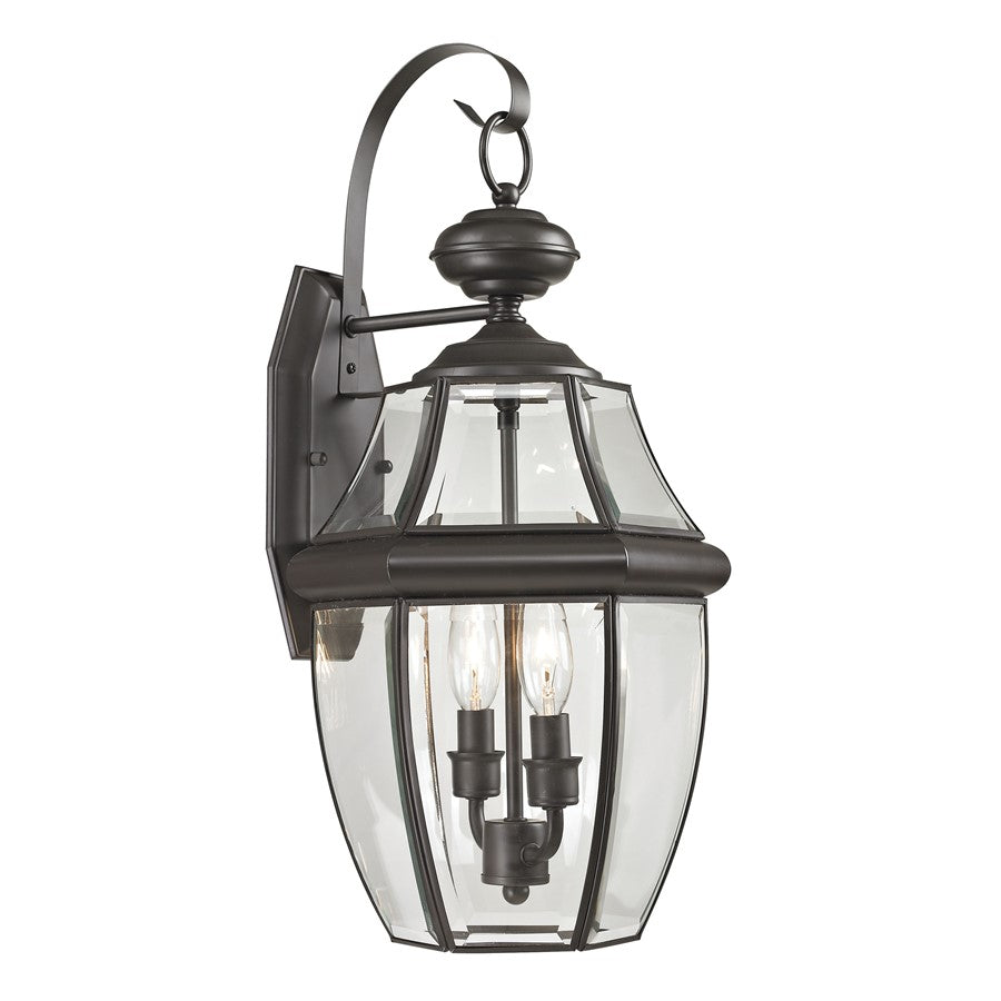 Atlas Lighting Ashford 21in 2-Light Outdoor Sconce | Traditional Oil Rubbed Bronze and Clear Glass | Entryway & Covered Patio | Model OL11066-BZ