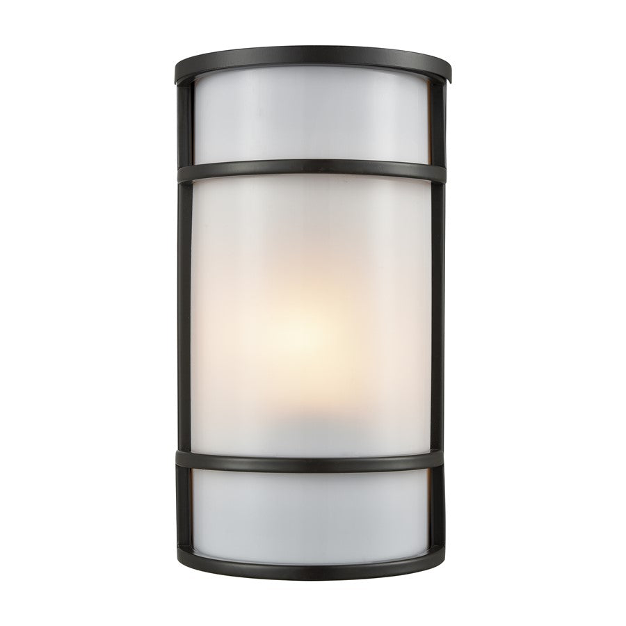 Atlas Lighting Bella 11in 1-Light Outdoor Sconce | Oil Rubbed Bronze and White Acrylic | Porch & Entryway | 6 x 4 x 11 in | Model OL11070-BZ