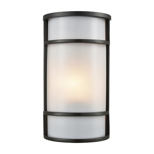 Atlas Lighting Bella 11in 1-Light Outdoor Sconce | Oil Rubbed Bronze and White Acrylic | Porch & Entryway | 6 x 4 x 11 in | Model OL11070-BZ