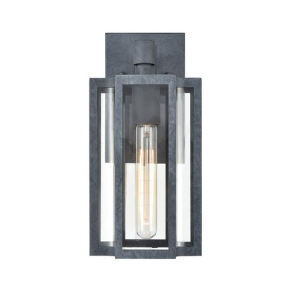 Atlas Lighting Bianca 13in 1-Light Outdoor Sconce | Transitional Aged Zinc and Clear Glass | Porch & Entryway | 6 x 7 x 13 in | Model OL11072-GY