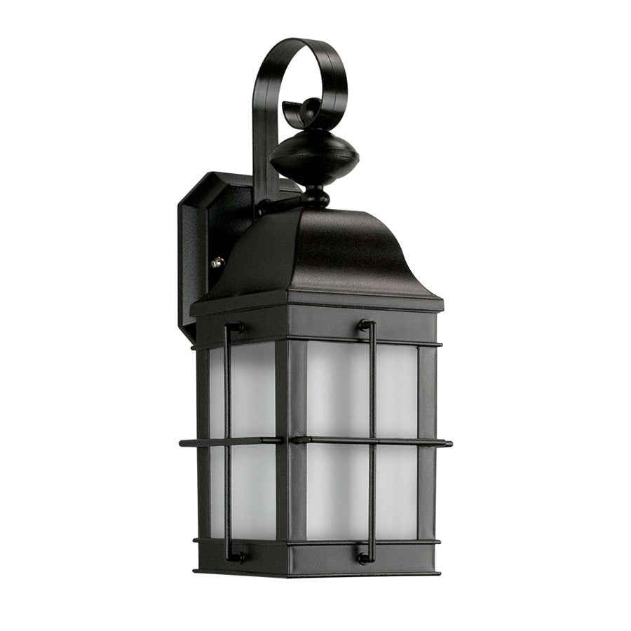 Atlas Lighting Bibury 15in 1-Light Outdoor Sconce | Traditional Black and White Plastic | Covered Porch & Entryway | Model OL11075-BK
