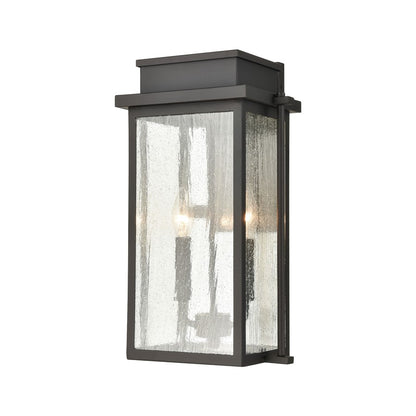 Atlas Lighting Braddock 17in 2-Light Outdoor Sconce | Transitional Architectural Bronze and Clear Seeded Glass | Porch & Garage | Model OL11076-BZ