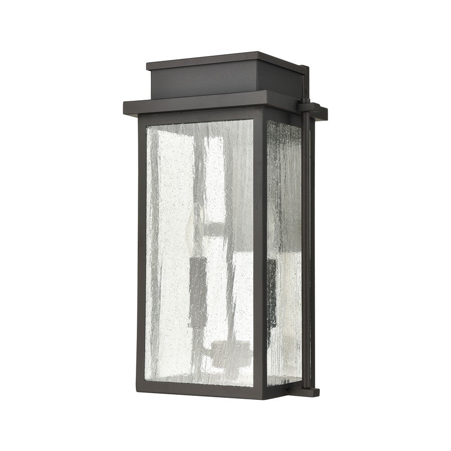 Atlas Lighting Braddock 17in 2-Light Outdoor Sconce | Transitional Architectural Bronze and Clear Seeded Glass | Porch & Garage | Model OL11076-BZ