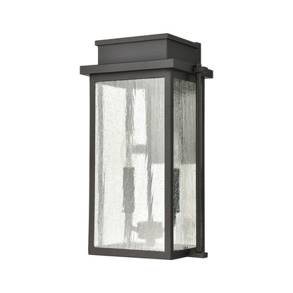 Atlas Lighting Braddock 17in 2-Light Outdoor Sconce | Transitional Architectural Bronze and Clear Seeded Glass | Porch & Garage | Model OL11076-BZ