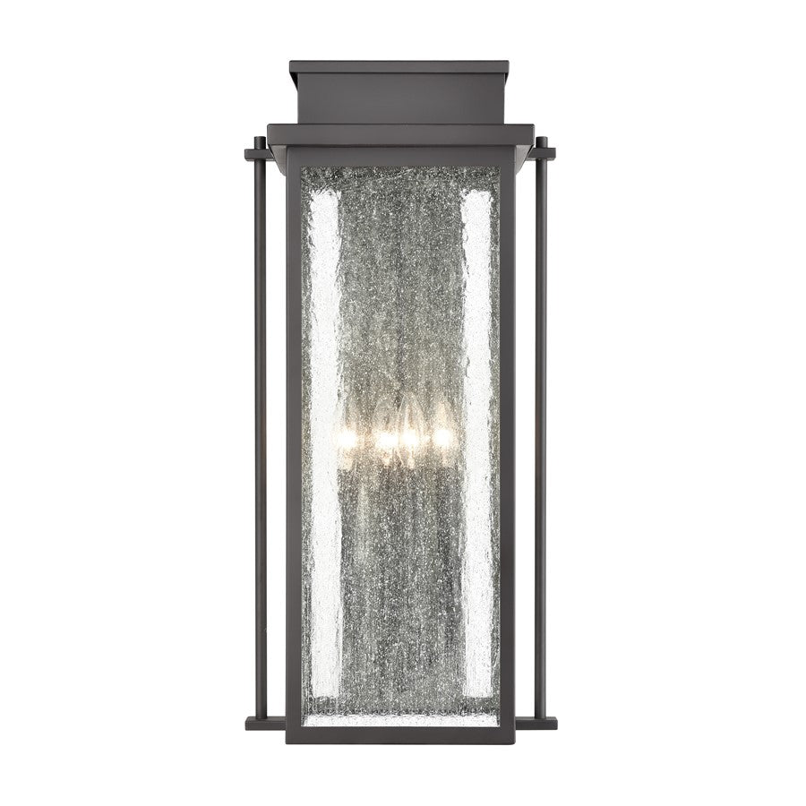 Atlas Lighting Braddock 25.75in 4-Light Outdoor Sconce | Traditional Architectural Bronze and Clear Seeded Glass | Porch | Model OL11077-BZ