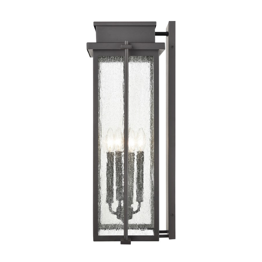 Atlas Lighting Braddock 25.75in 4-Light Outdoor Sconce | Traditional Architectural Bronze and Clear Seeded Glass | Porch | Model OL11077-BZ