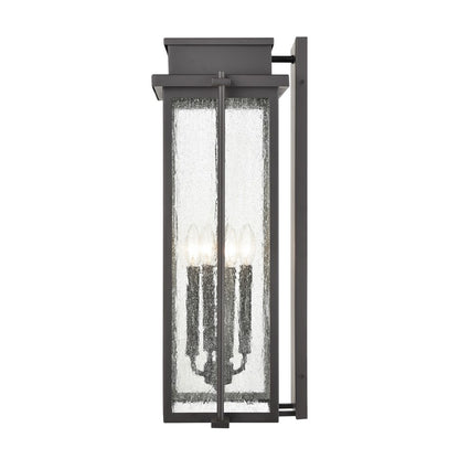 Atlas Lighting Braddock 25.75in 4-Light Outdoor Sconce | Traditional Architectural Bronze and Clear Seeded Glass | Porch | Model OL11077-BZ