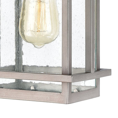 Atlas Lighting Breckenridge 14in 1-Light Outdoor Sconce | Transitional Weathered Zinc and Clear Seeded Glass | Porch & Entryway | Model OL11078-SV
