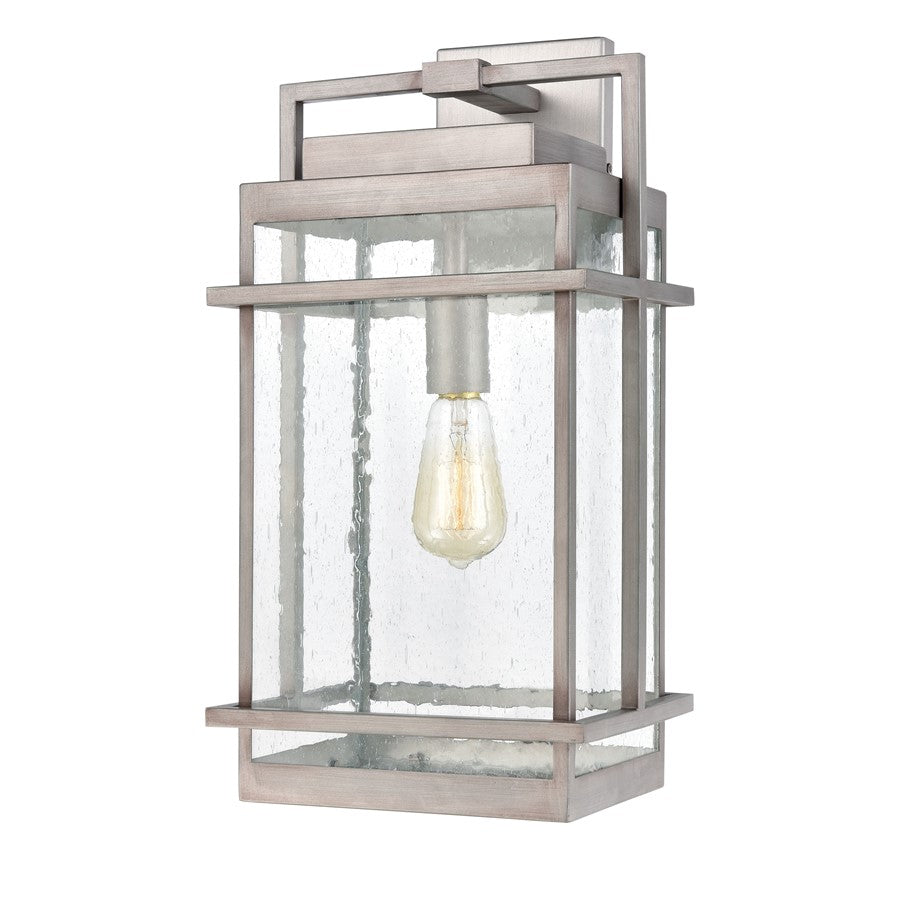 Atlas Lighting Breckenridge 22in 1-Light Outdoor Sconce | Transitional Weathered Zinc and Clear Seeded Glass | Entryway & Covered | Model OL11079-SV