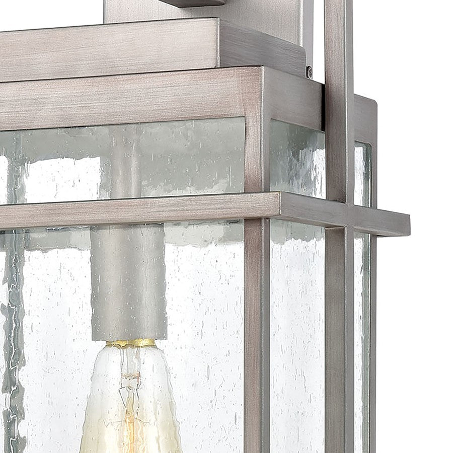 Atlas Lighting Breckenridge 22in 1-Light Outdoor Sconce | Transitional Weathered Zinc and Clear Seeded Glass | Entryway & Covered | Model OL11079-SV