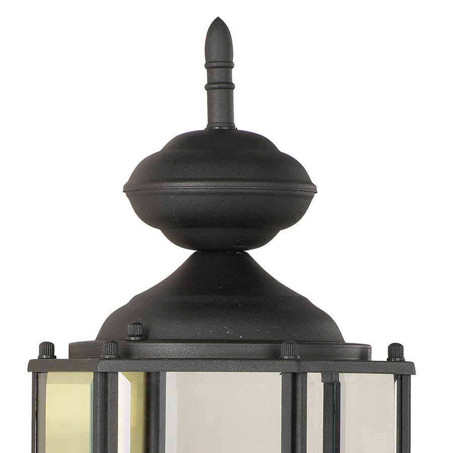 Atlas Lighting Brentwood 25in 1-Light Outdoor Sconce | Traditional Black Metal Lantern | Entryway & Covered Porch | 7 x 6 x 25 in | Model OL11080-BK