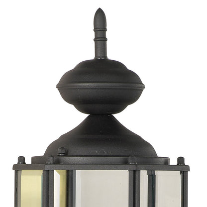 Atlas Lighting Brentwood 25in 1-Light Outdoor Sconce | Traditional Black Metal Lantern | Entryway & Covered Porch | 7 x 6 x 25 in | Model OL11080-BK