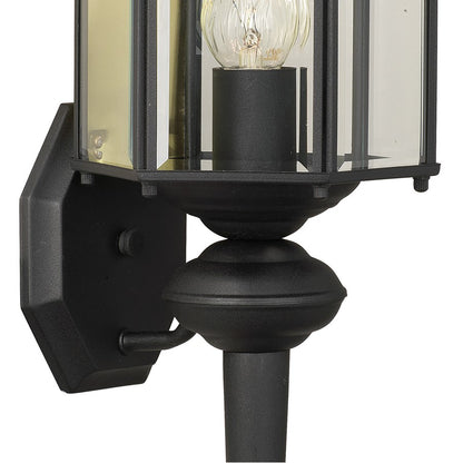 Atlas Lighting Brentwood 25in 1-Light Outdoor Sconce | Traditional Black Metal Lantern | Entryway & Covered Porch | 7 x 6 x 25 in | Model OL11080-BK