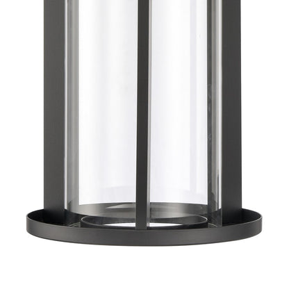Atlas Lighting Brillis 16in 1-Light Outdoor Sconce | Modern Matte Black and Clear Glass | Covered Porch & Entryway | 7 x 8 x 16 in | Model OL11081-BK