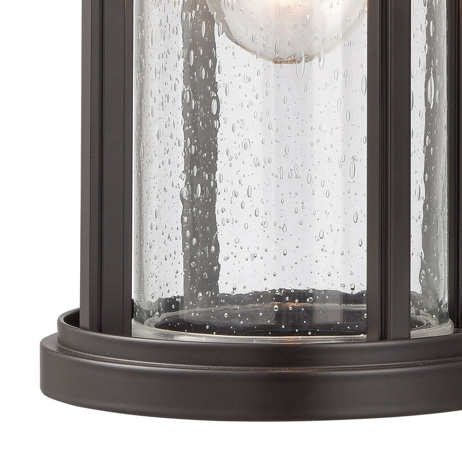 Atlas Lighting Brison 14in 1-Light Outdoor Sconce | Transitional Oil Rubbed Bronze and Clear Seeded Glass | Entryway & Covered | Model OL11082-BZ