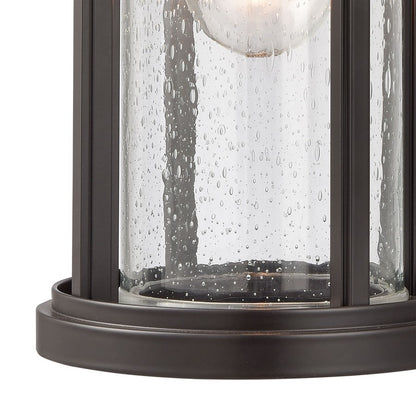 Atlas Lighting Brison 14in 1-Light Outdoor Sconce | Transitional Oil Rubbed Bronze and Clear Seeded Glass | Entryway & Covered | Model OL11082-BZ