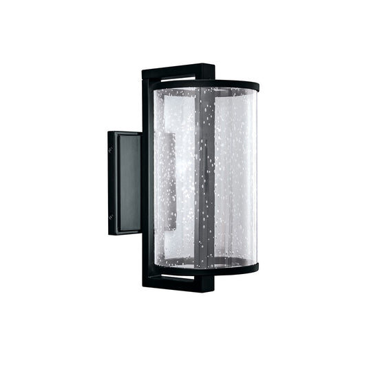 Atlas Lighting Candela 13in Integrated LED Outdoor Sconce | Modern Matte Black and Seeded Glass | Entryway & Covered Patio | Model OL11085-BK