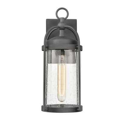 Atlas Lighting Catalonia 13.5in 1-Light Outdoor Sconce | Traditional Distressed Zinc and Clear Seeded Glass | Entryway & Porch | Model OL11091-GY
