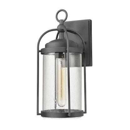 Atlas Lighting Catalonia 13.5in 1-Light Outdoor Sconce | Traditional Distressed Zinc and Clear Seeded Glass | Entryway & Porch | Model OL11091-GY