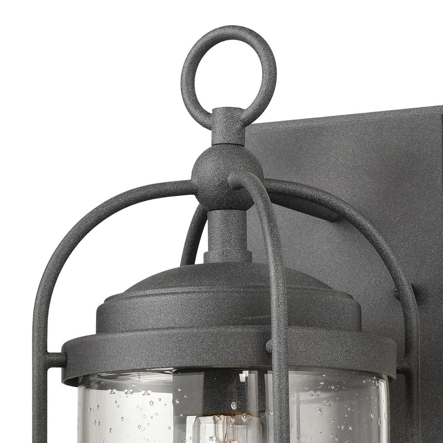 Atlas Lighting Catalonia 13.5in 1-Light Outdoor Sconce | Traditional Distressed Zinc and Clear Seeded Glass | Entryway & Porch | Model OL11091-GY