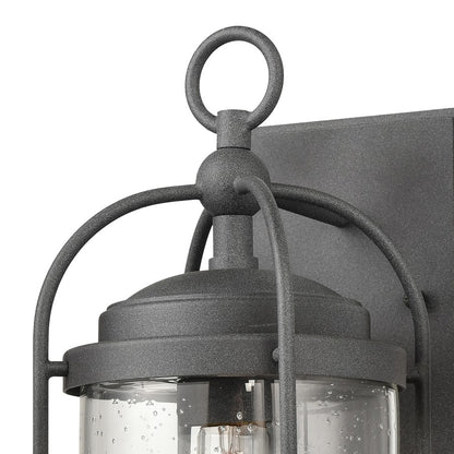 Atlas Lighting Catalonia 13.5in 1-Light Outdoor Sconce | Traditional Distressed Zinc and Clear Seeded Glass | Entryway & Porch | Model OL11091-GY