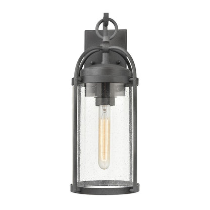Atlas Lighting Catalonia 17.5in 1-Light Outdoor Sconce | Traditional Distressed Zinc and Clear Seeded Glass | Entryway & Porch | Model OL11092-GY