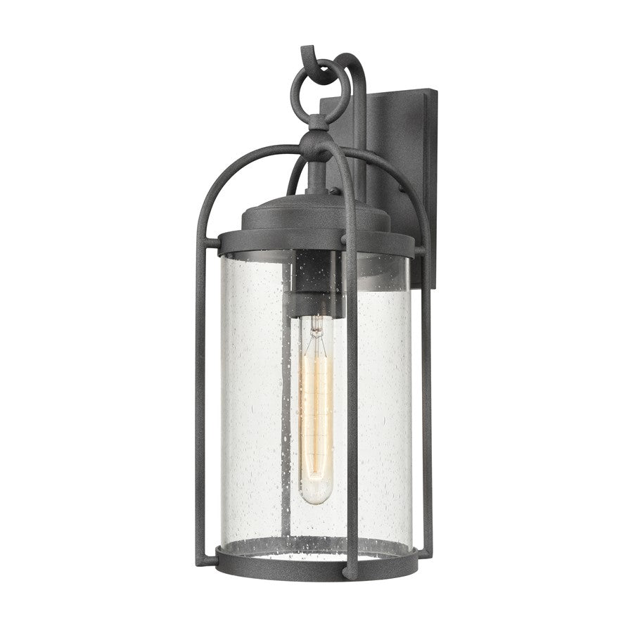 Atlas Lighting Catalonia 17.5in 1-Light Outdoor Sconce | Traditional Distressed Zinc and Clear Seeded Glass | Entryway & Porch | Model OL11092-GY