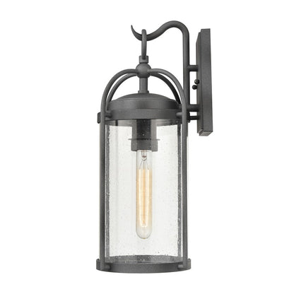 Atlas Lighting Catalonia 17.5in 1-Light Outdoor Sconce | Traditional Distressed Zinc and Clear Seeded Glass | Entryway & Porch | Model OL11092-GY
