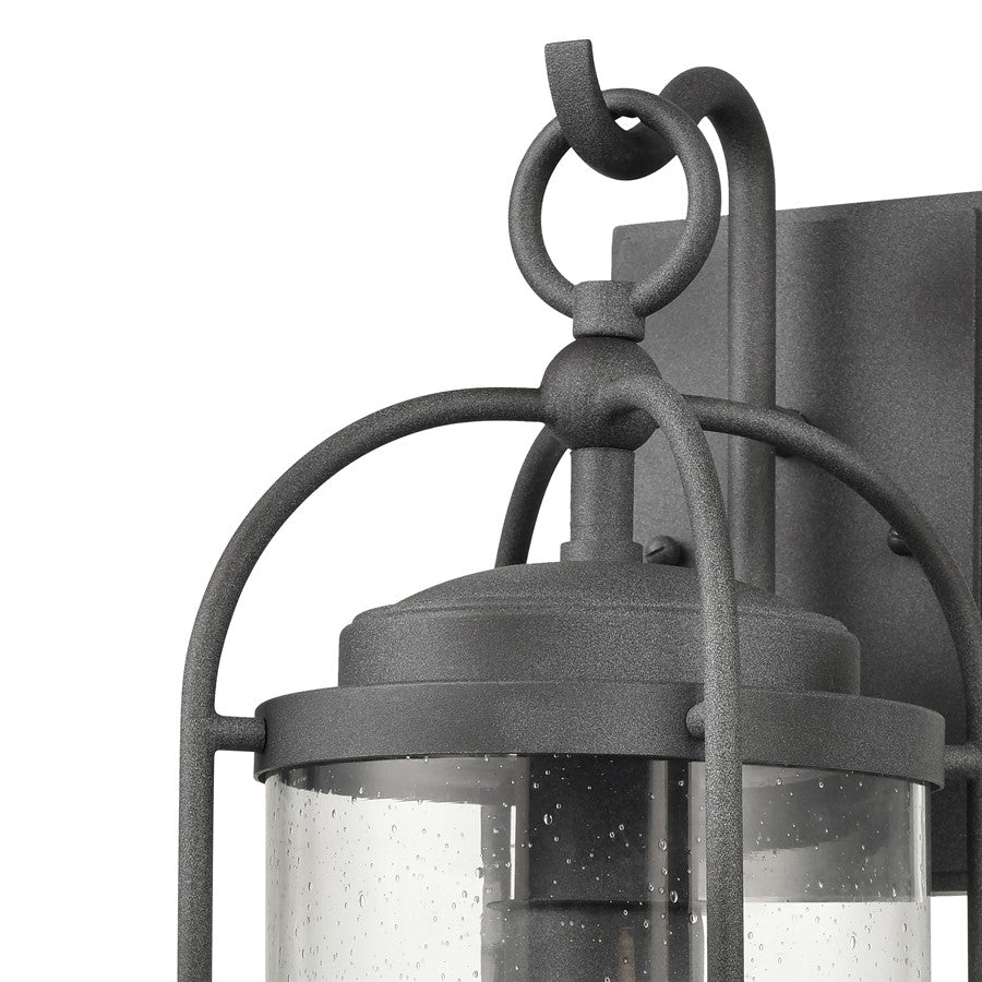 Atlas Lighting Catalonia 17.5in 1-Light Outdoor Sconce | Traditional Distressed Zinc and Clear Seeded Glass | Entryway & Porch | Model OL11092-GY